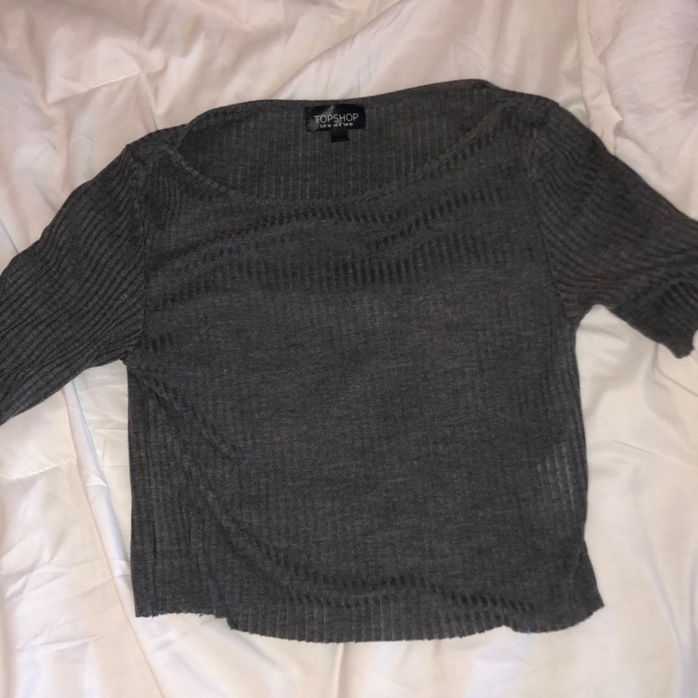 Topshop grey crop top